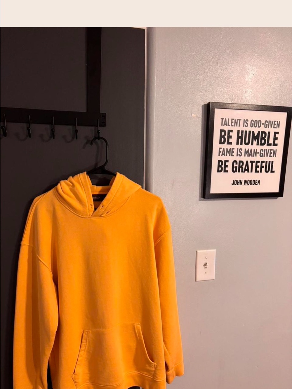 Men's Yellow Pullover Hoodie - Classic Crew Hooded Sweatshirt